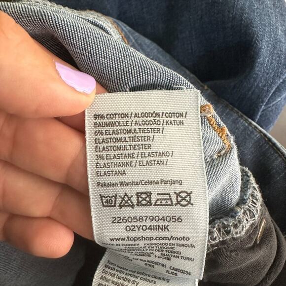 2/$30 Topshop Moto Jamie Jeans High Rise Ripped Skinny Dark Ink Wash W30 #9252 - Picture 5 of 7